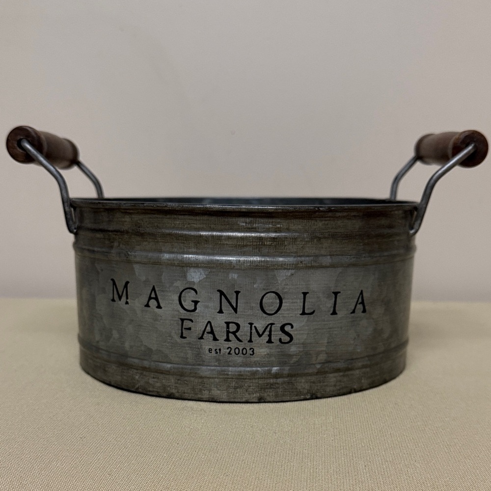 Magnolia Farms magnolia home galvanized handled bucket - Picture 2 of 4